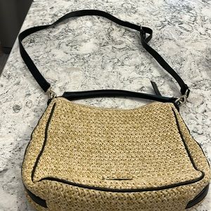 EUC Kate Spade straw and leather handbag
